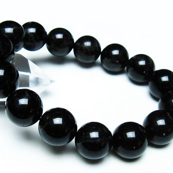 モリオン 純天然 黒水晶 ブレスレット 14mm [T112-7048]