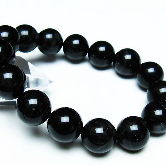 モリオン 純天然 黒水晶 ブレスレット 14mm [T112-7050]