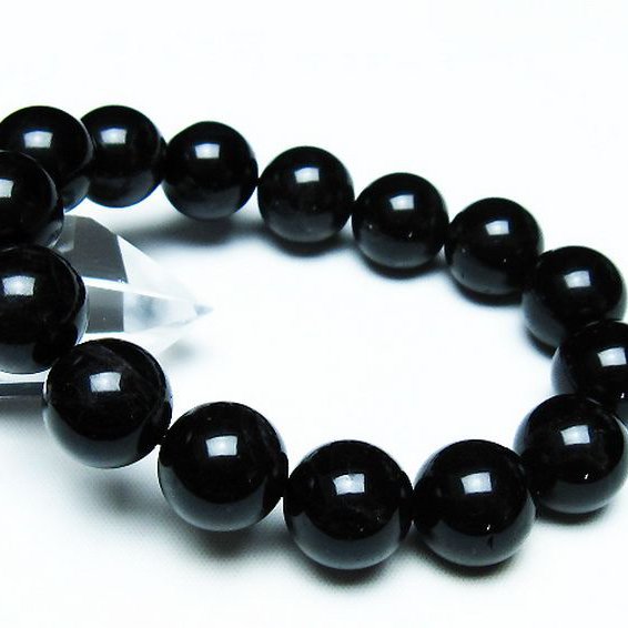 モリオン 純天然 黒水晶 ブレスレット 14mm [T112-7068]