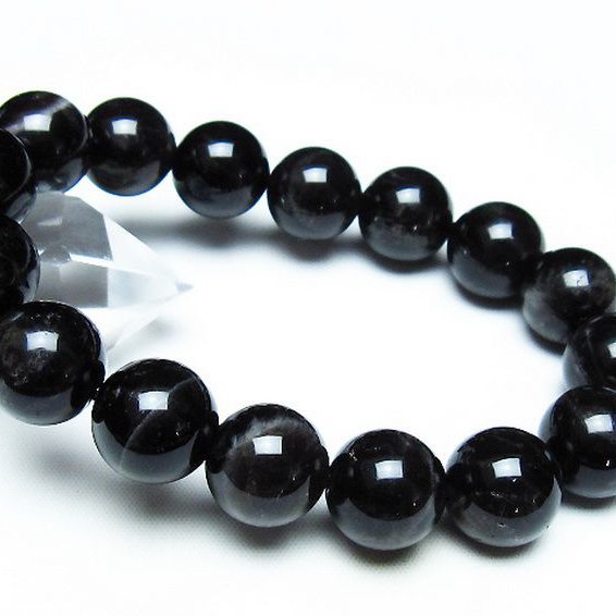 モリオン 純天然 黒水晶 ブレスレット 14mm [T112-7251]