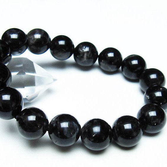モリオン 純天然 黒水晶 ブレスレット 14mm [T112-7253]