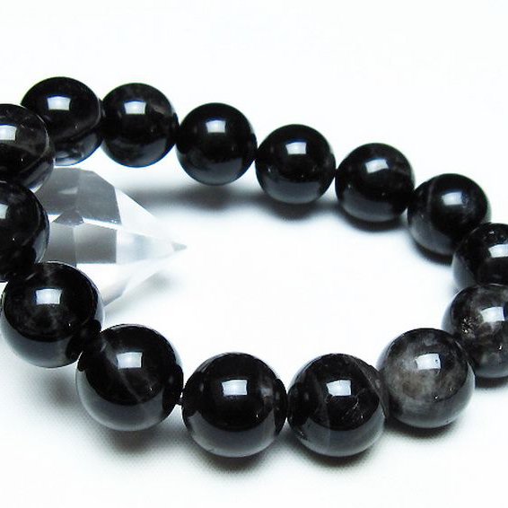 モリオン 純天然 黒水晶 ブレスレット 14mm [T112-7254]