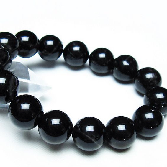 モリオン 純天然 黒水晶 ブレスレット 14mm [T112-7266]