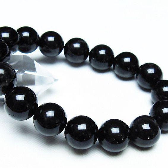 モリオン 純天然 黒水晶 ブレスレット 14mm [T112-7271]