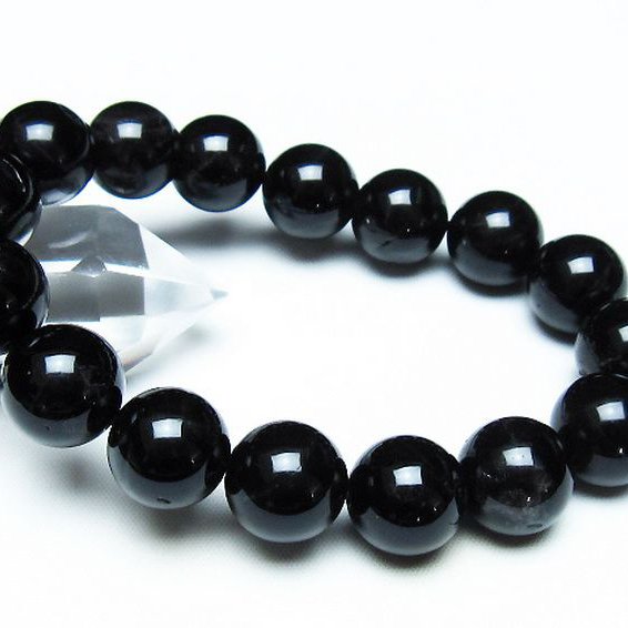 モリオン 純天然 黒水晶 ブレスレット 14mm [T112-7276]