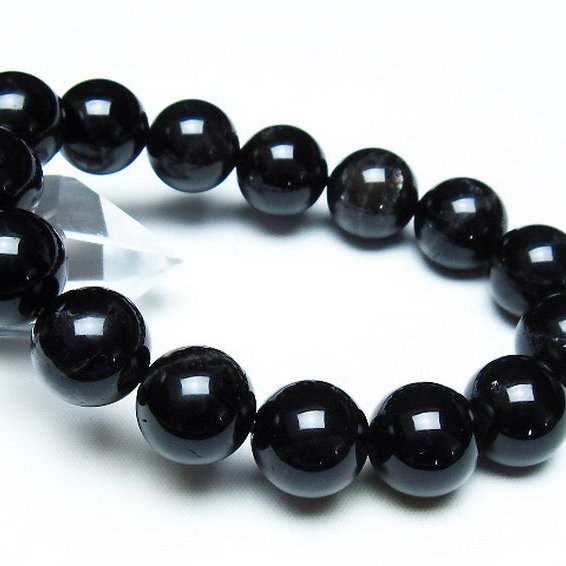 モリオン 純天然 黒水晶 ブレスレット 14mm [T112-7277]