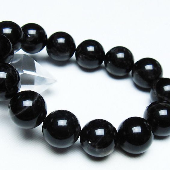 モリオン 純天然 黒水晶 ブレスレット 16mm [T112-7440]