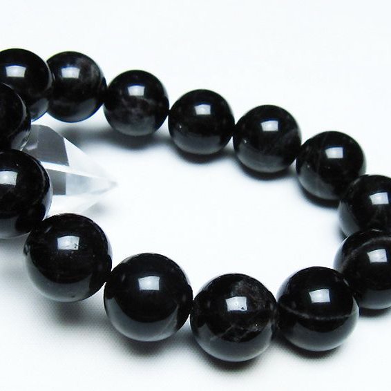 モリオン 純天然 黒水晶 ブレスレット 16mm [t112-7447]