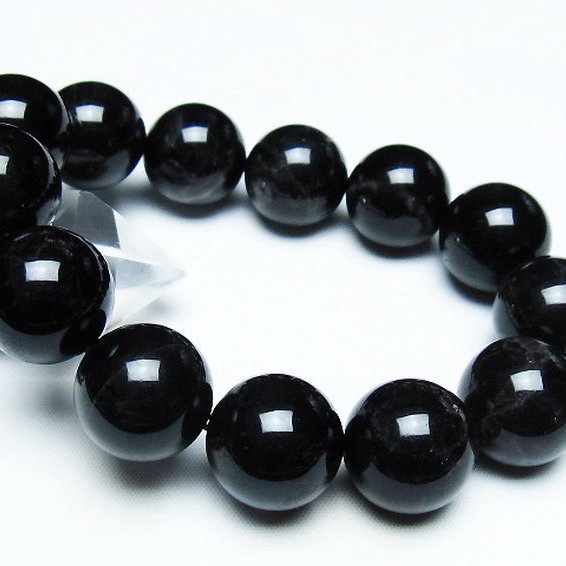 モリオン 純天然 黒水晶 ブレスレット 18mm [T112-7453]