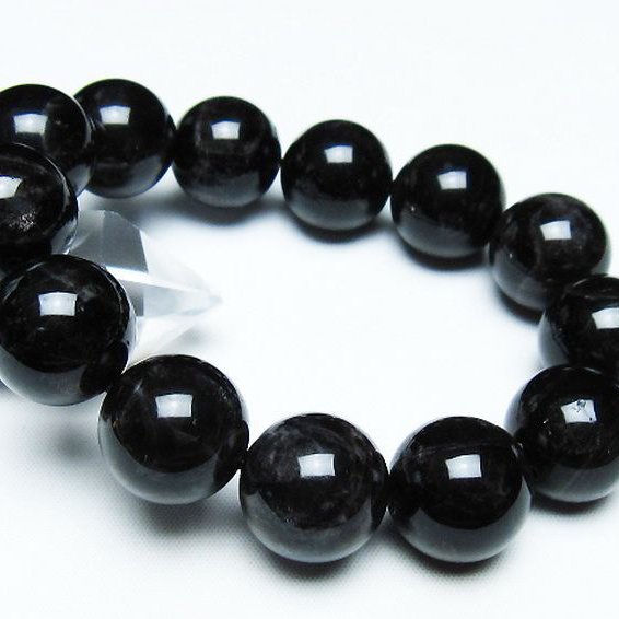 モリオン 純天然 黒水晶 ブレスレット 18mm [T112-7456]