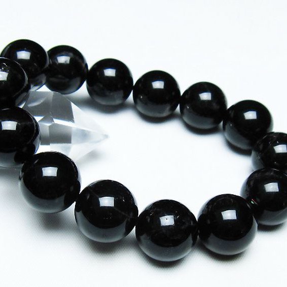モリオン 純天然 黒水晶 ブレスレット 16mm [T112-7474]