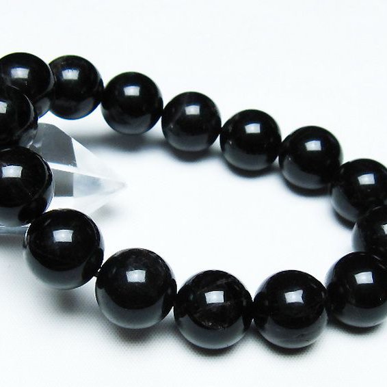 モリオン 純天然 黒水晶 ブレスレット 14mm [T112-7479]