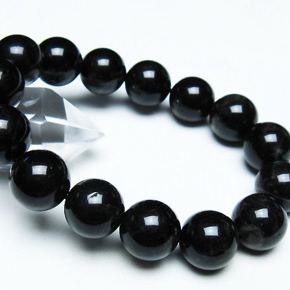 モリオン 純天然 黒水晶 ブレスレット 14mm [T112-7481]