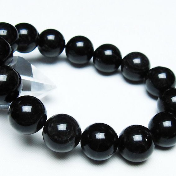 モリオン 純天然 黒水晶 ブレスレット 14mm [T112-7482]