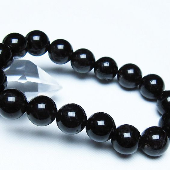 モリオン 純天然 黒水晶 ブレスレット 12mm [t112-7576]