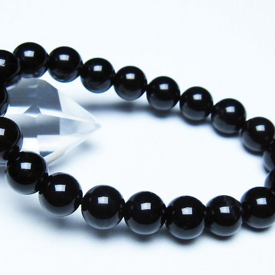 モリオン 純天然 黒水晶 ブレスレット 10mm [t112-7632]