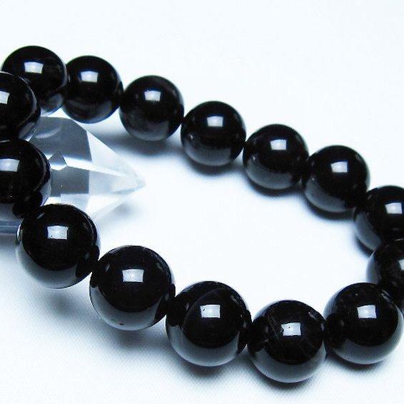 モリオン 純天然 黒水晶 ブレスレット 14mm [T112-7664]