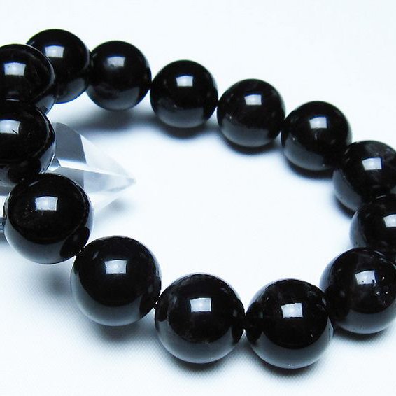 モリオン 純天然 黒水晶 ブレスレット 16mm [T112-7675]