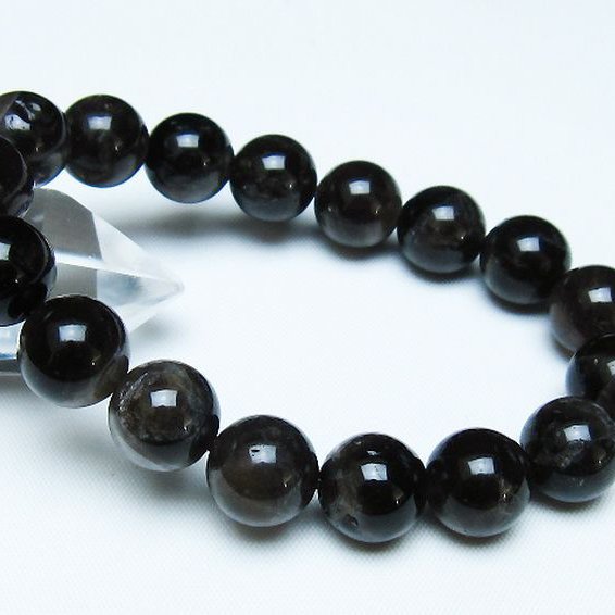 モリオン 純天然 黒水晶 ブレスレット 12mm [t112-7719]