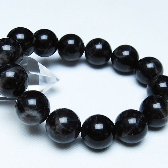 モリオン 純天然 黒水晶 ブレスレット 16mm [t112-7799]