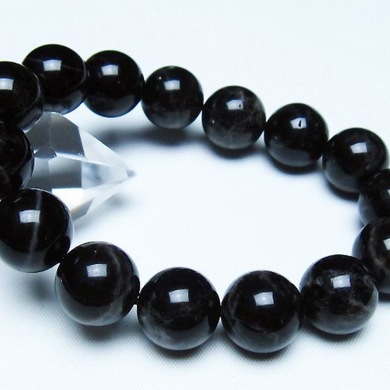 モリオン 純天然 黒水晶 ブレスレット 14mm [t112-7820]