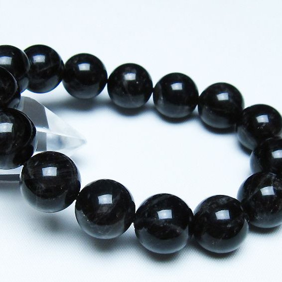 モリオン 純天然 黒水晶 ブレスレット 14mm [t112-7852]