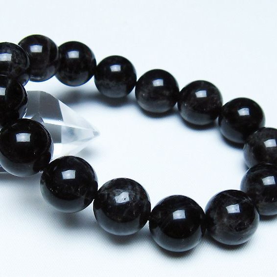 モリオン 純天然 黒水晶 ブレスレット 14mm [t112-7855]