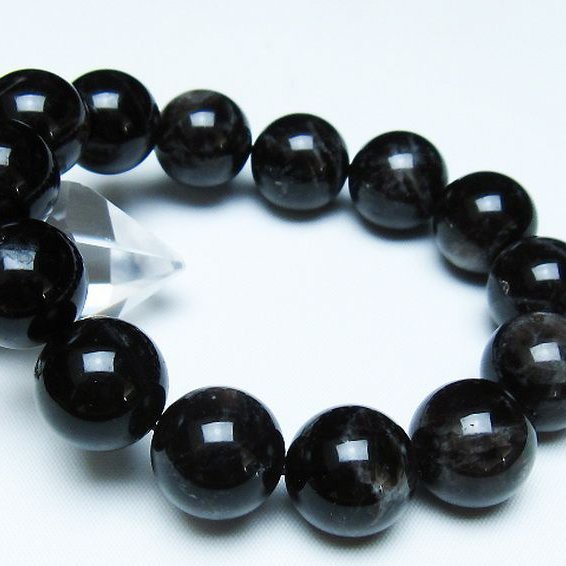 モリオン 純天然 黒水晶 ブレスレット 16mm [t112-7881]
