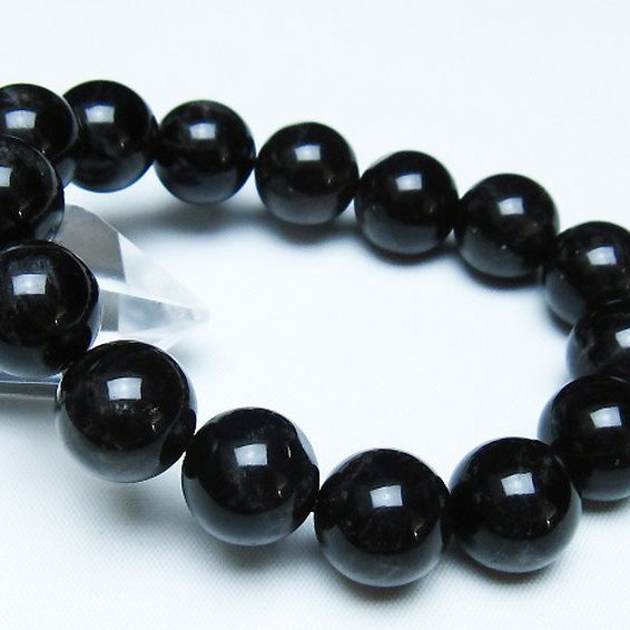 モリオン 純天然 黒水晶 ブレスレット 14mm [t112-7892]