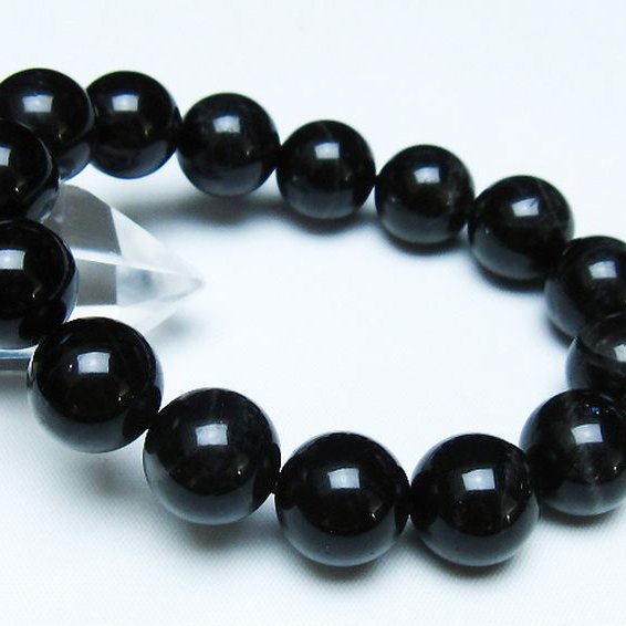 モリオン 純天然 黒水晶 ブレスレット 14mm [t112-7905]