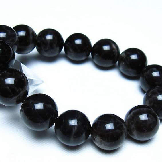 モリオン 純天然 黒水晶 ブレスレット 16mm [t112-8121]