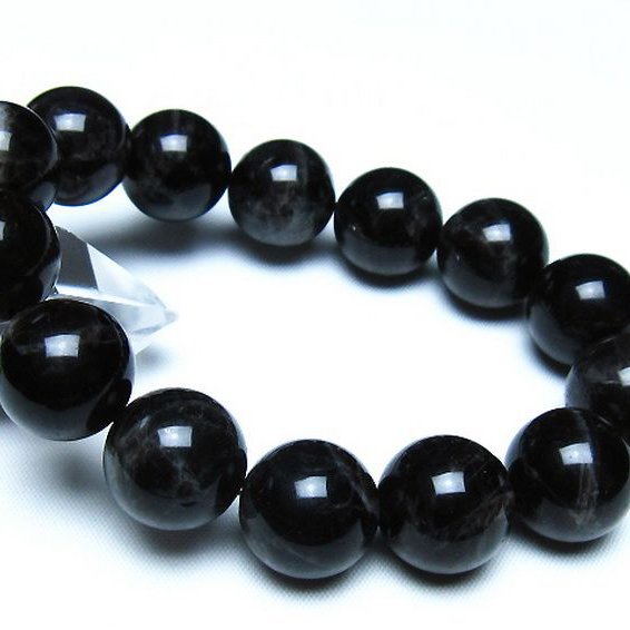 モリオン 純天然 黒水晶 ブレスレット 16mm [t112-8124]