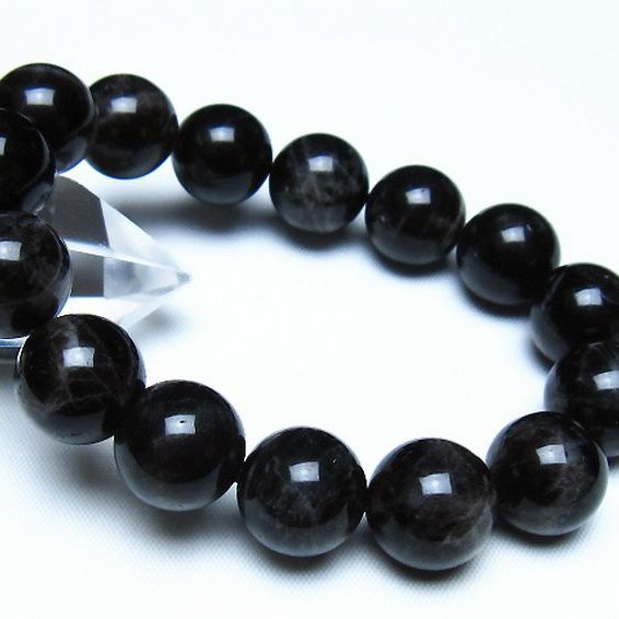 モリオン 純天然 黒水晶 ブレスレット 14mm [t112-8132]