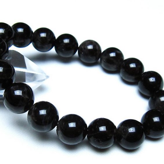 モリオン 純天然 黒水晶 ブレスレット 12mm [t112-8143]