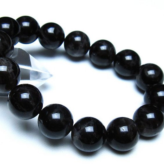 モリオン 純天然 黒水晶 ブレスレット 14mm [t112-8165]