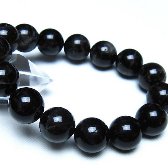 モリオン 純天然 黒水晶 ブレスレット 14mm [t112-8170]