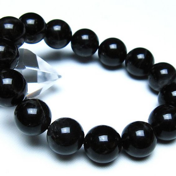 モリオン 純天然 黒水晶 ブレスレット 14mm [t112-8217]