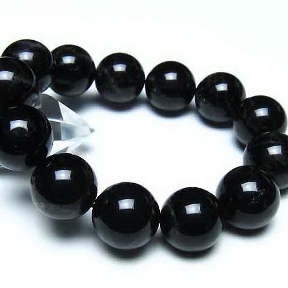 モリオン 純天然 黒水晶 ブレスレット 18mm [t112-8229]