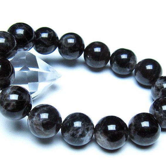 モリオン 純天然 黒水晶 ブレスレット 14mm [t112-8265]