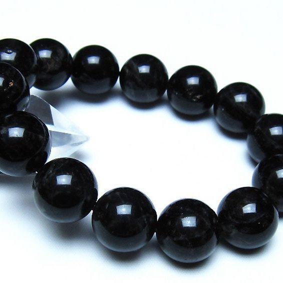 モリオン 純天然 黒水晶 ブレスレット 16mm [t112-8397]