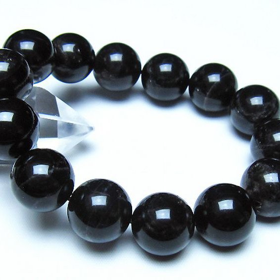 モリオン 純天然 黒水晶 ブレスレット 16mm [t112-8405]