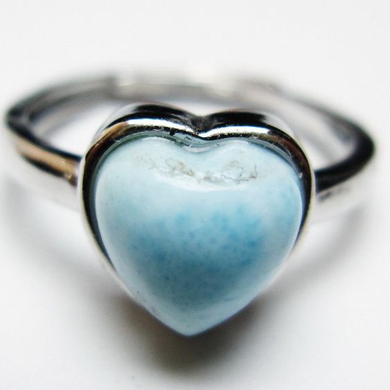 ラリマーハート 指輪 (12号)[T113-12827]