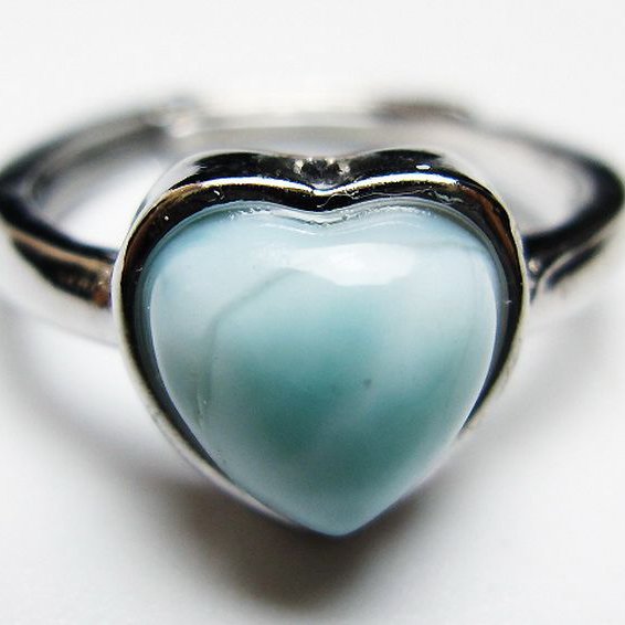 ラリマーハート 指輪 (12号)[T113-12881]