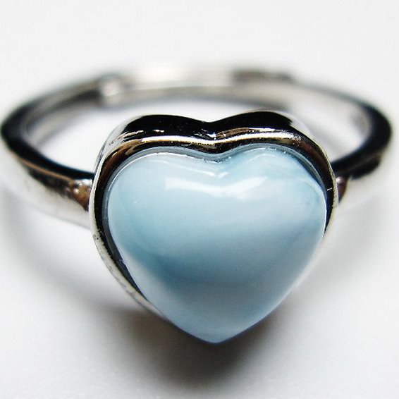 ラリマーハート 指輪 (12号)[T113-12883]