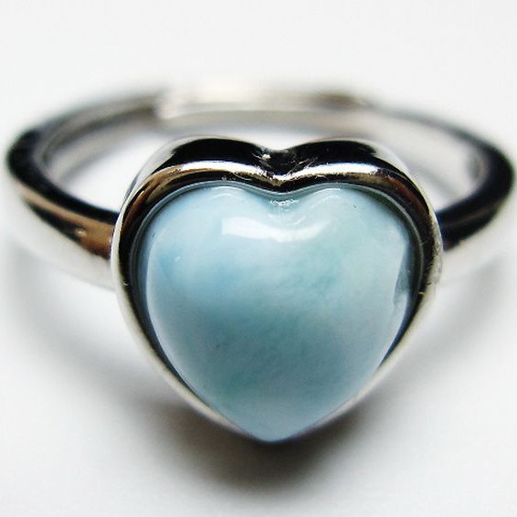 ラリマーハート 指輪 (13号)[T113-12912]