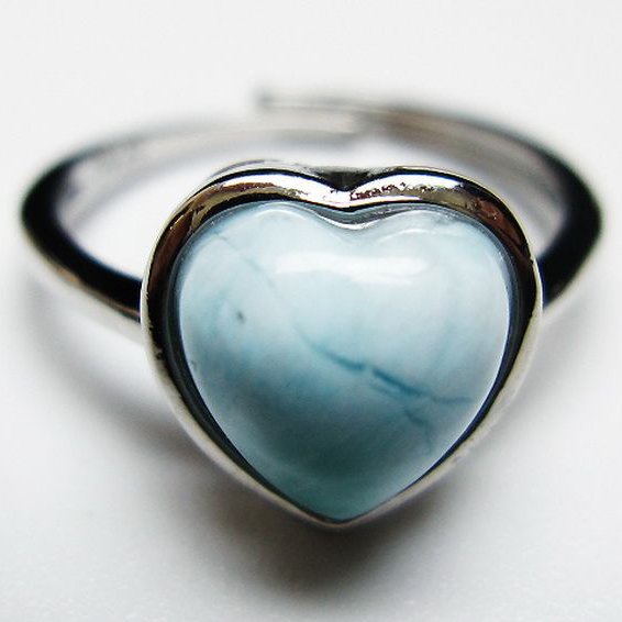 ラリマーハート 指輪 (11号)[T113-12929]