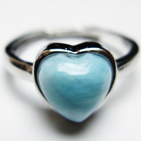 ラリマーハート 指輪 (13号)[T113-12941]