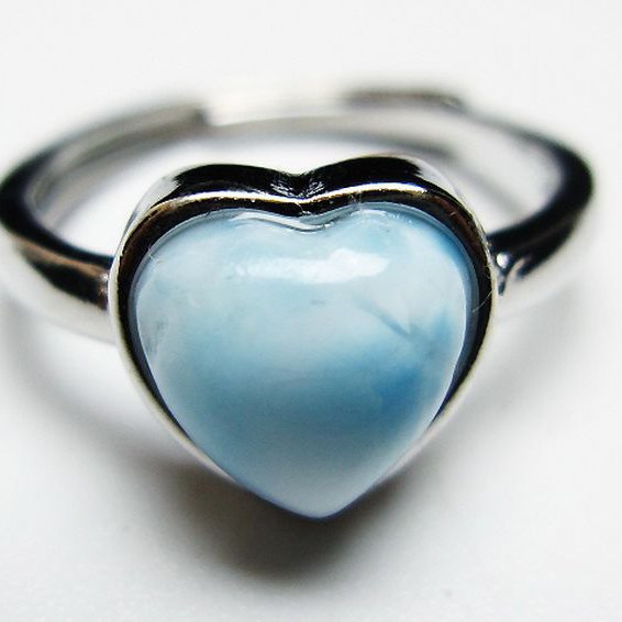 ラリマーハート 指輪 (11号)[T113-12946]