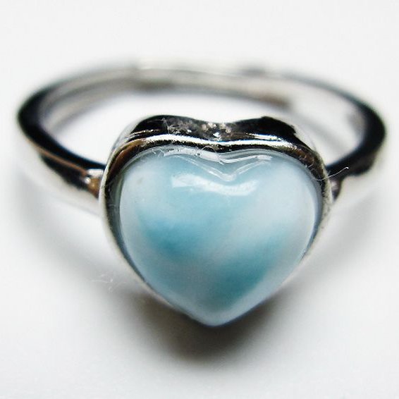 ラリマーハート 指輪 (11号)[T113-12961]