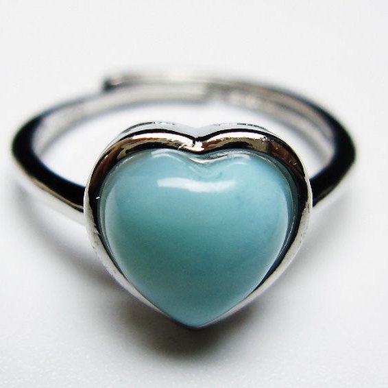 ラリマーハート 指輪 (11号) [t113-12962]